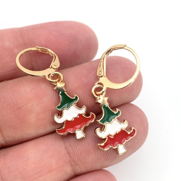 2 Pairs! Christmas Tree and Glove Earrings - Picture 3 of 5